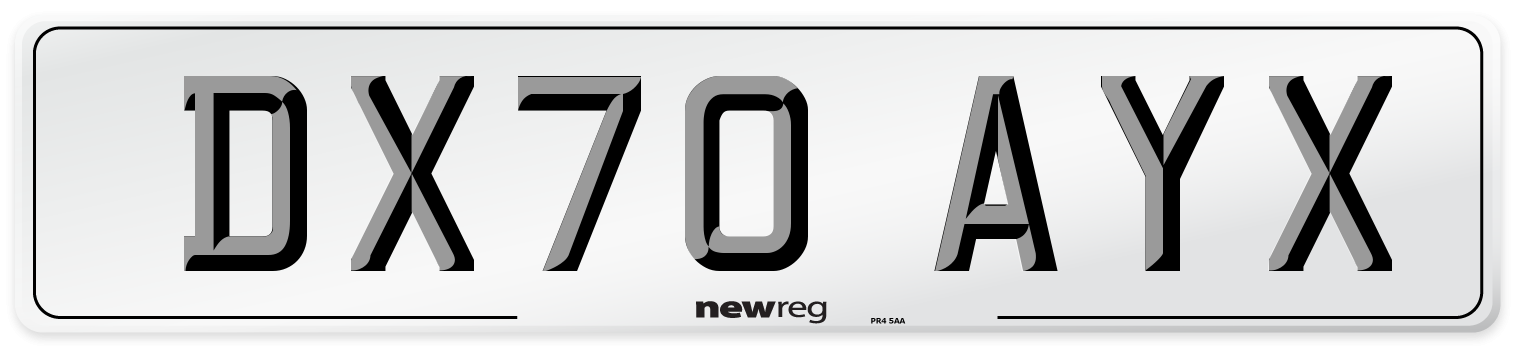 DX70 AYX Number Plate from New Reg